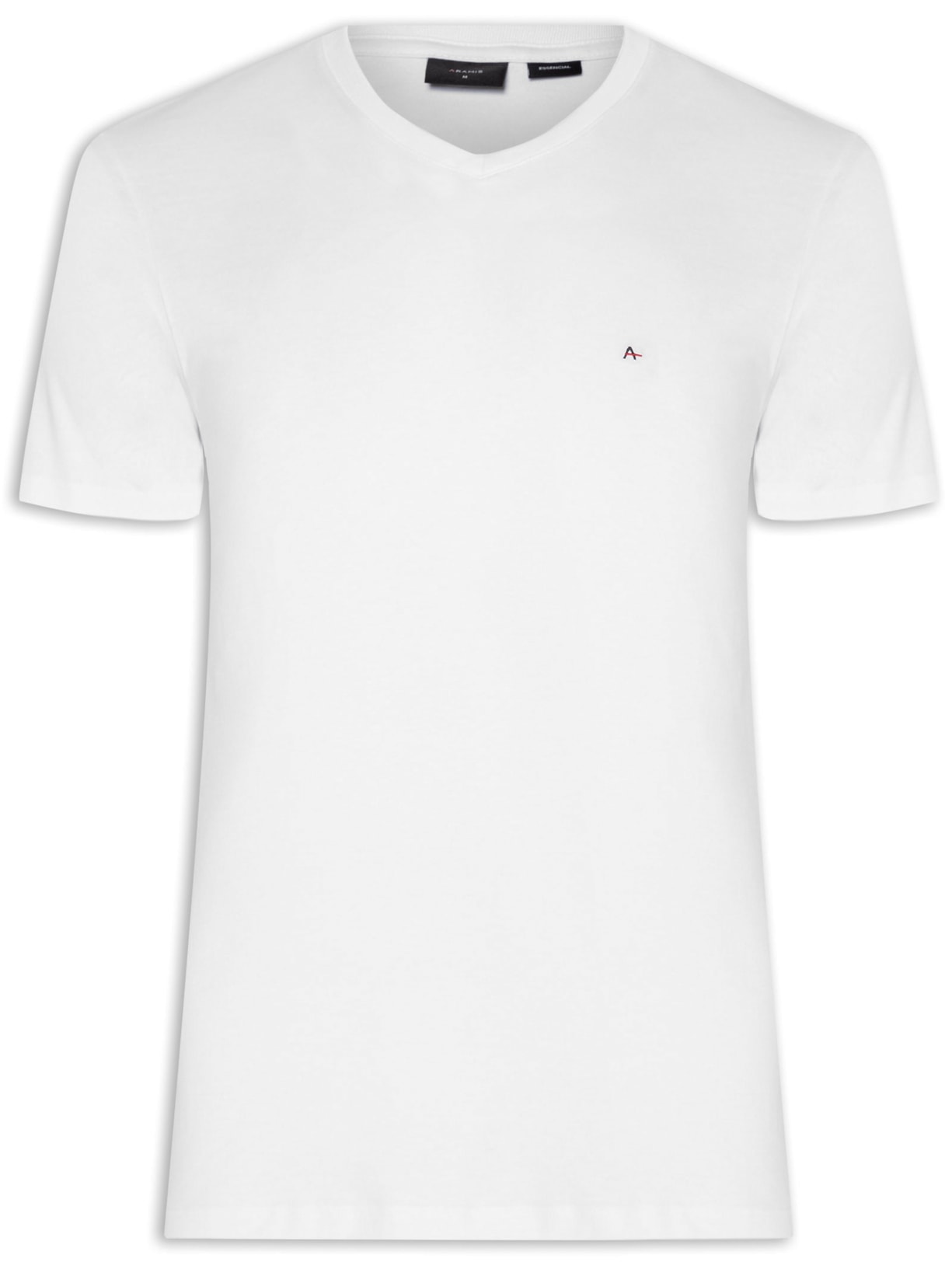 Camiseta Masculina Básica Gola V (PA) - Branco