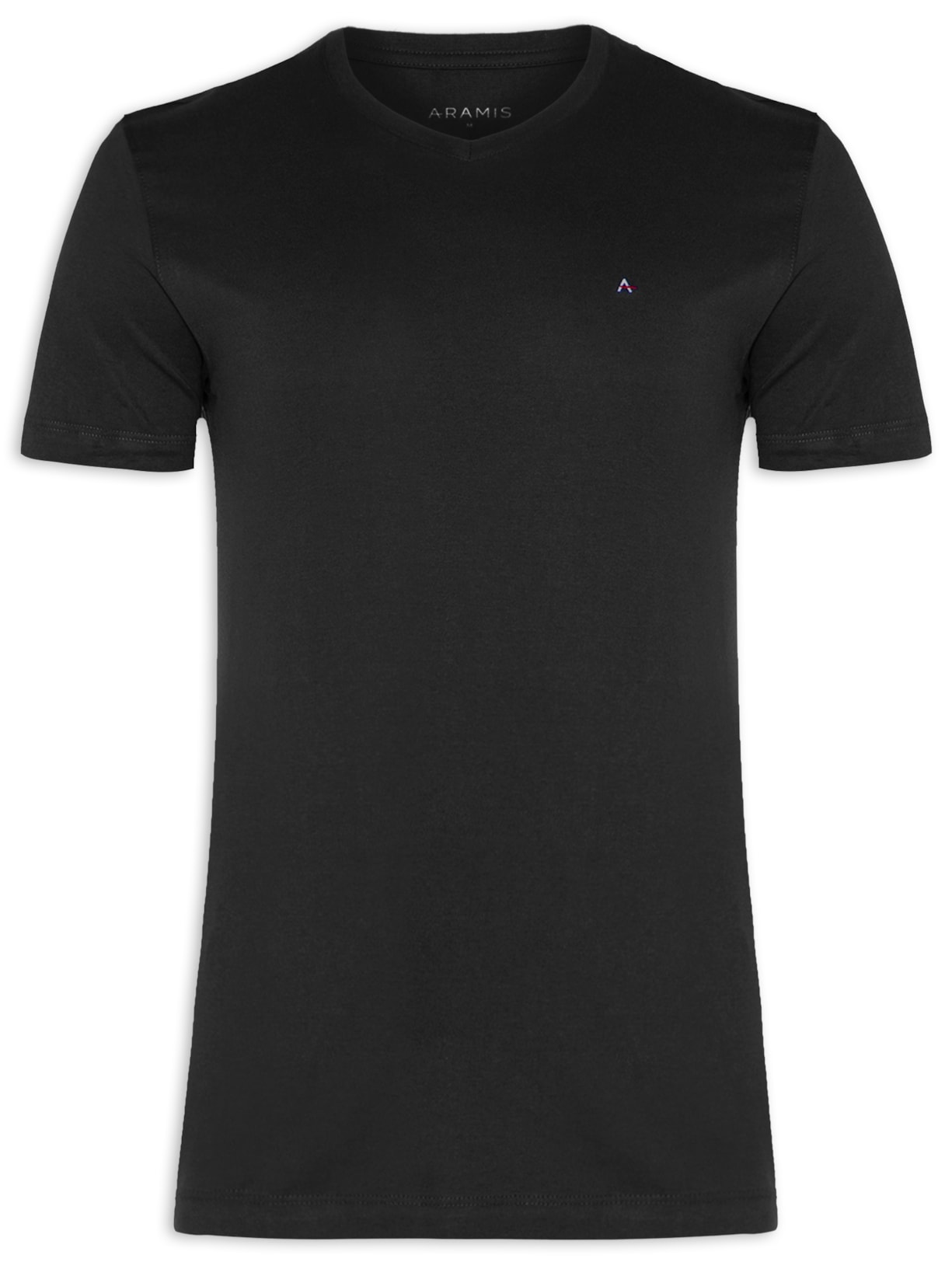 Camiseta Masculina Básica Gola V (pa) - Preto