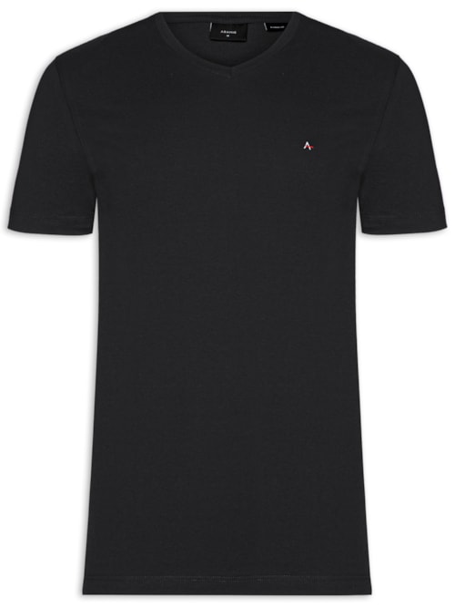 Camiseta Masculina Básica Gola V (PA) - Preto