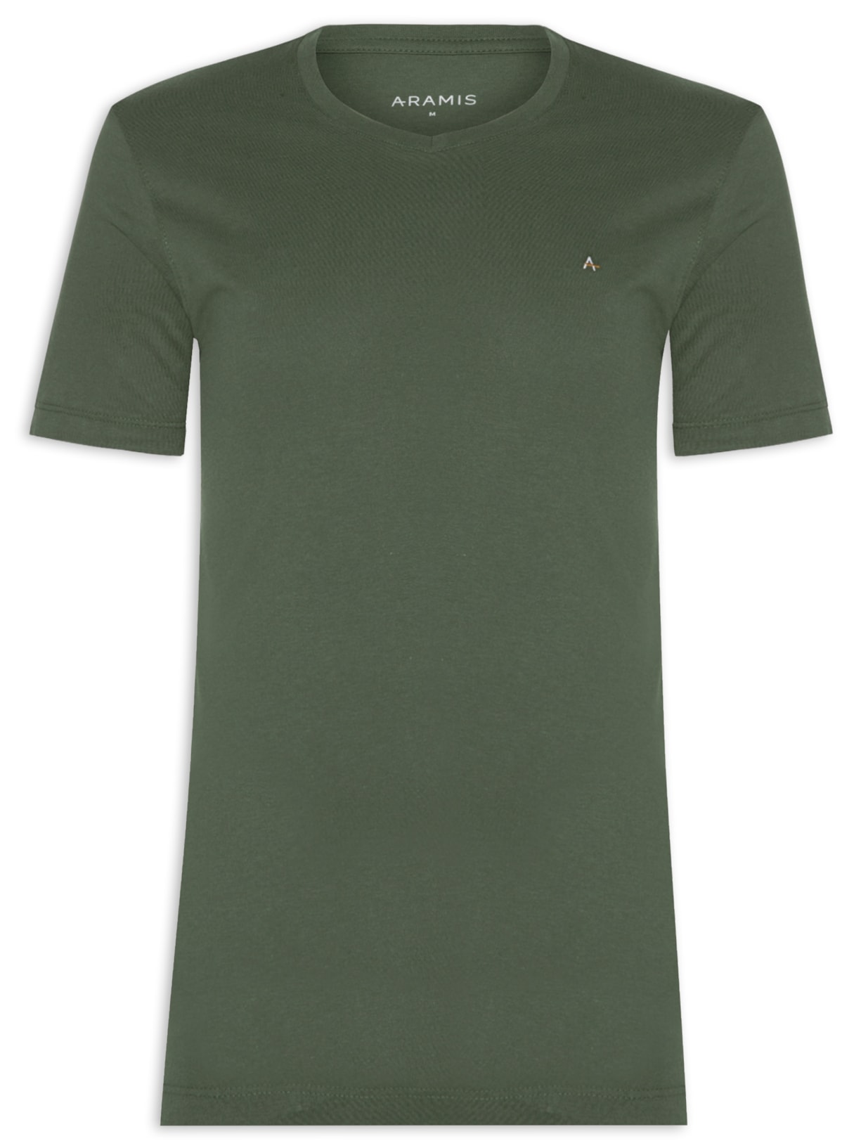 Camiseta Masculina Básica Gola V (PA) - Verde