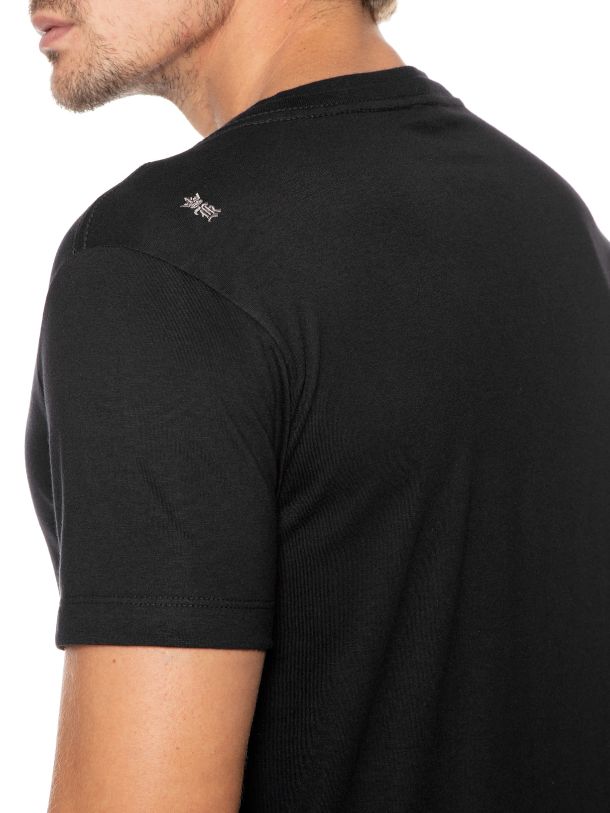 Camiseta Masculina Basica Gola V Preto Sergio K
