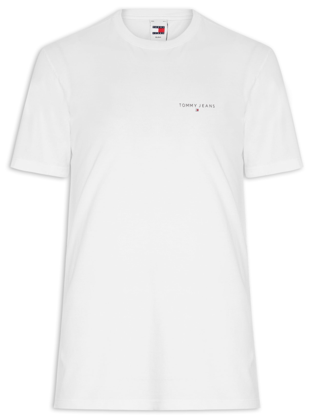 Camiseta Masculina Básica Linear Logo Regular Fit Em Algodão - Branco