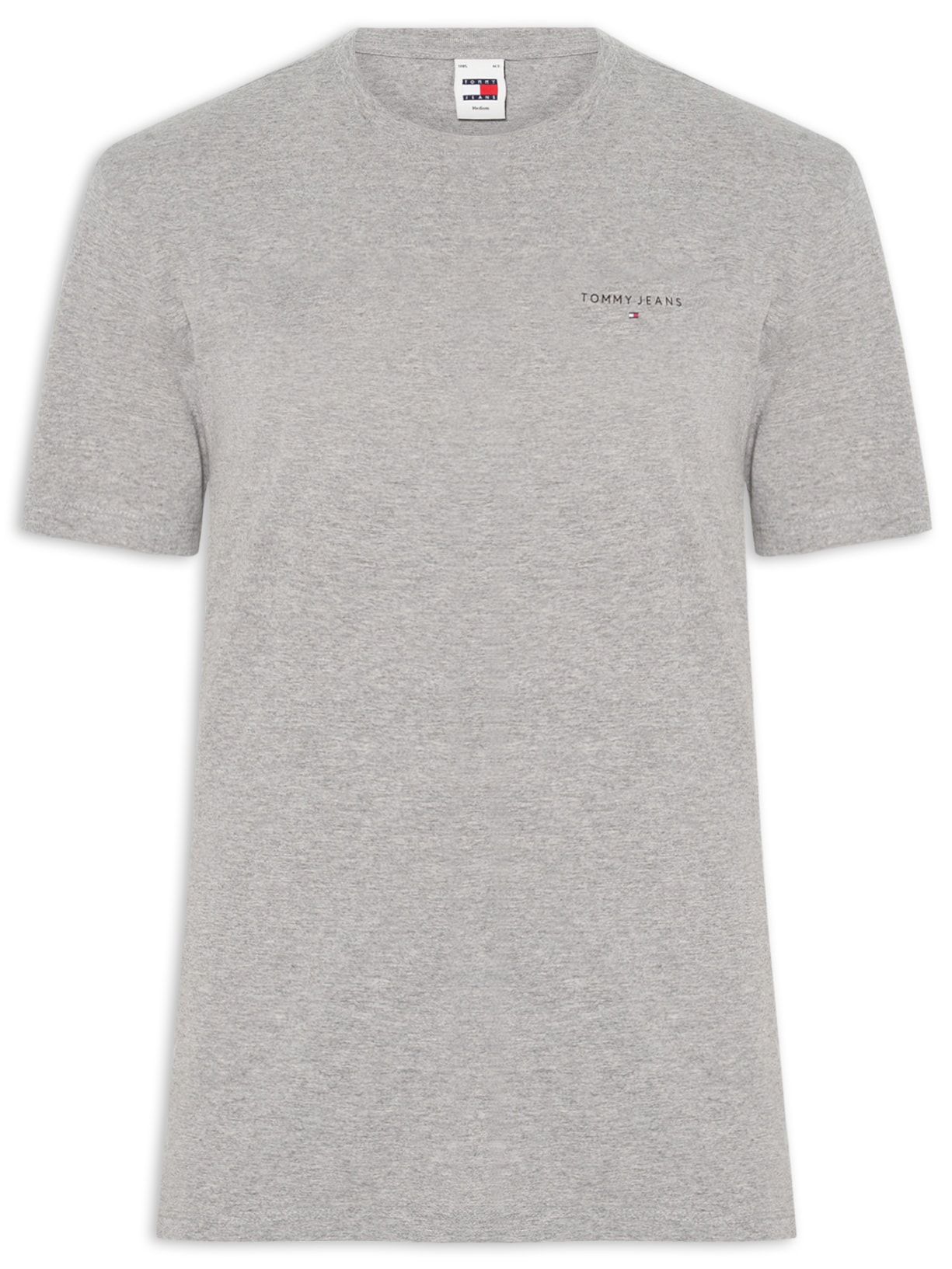 Camiseta Masculina Básica Linear Logo Regular Fit Em Algodão - Cinza