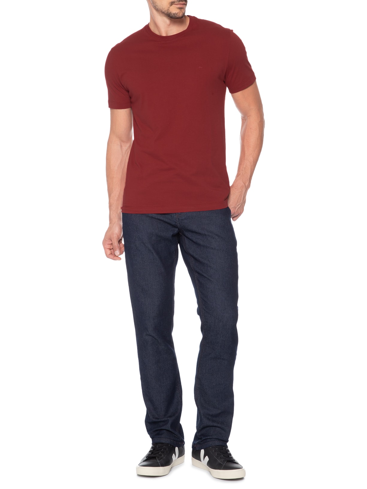 Camiseta Masculina Básica Logo Surton Vermelho Aramis