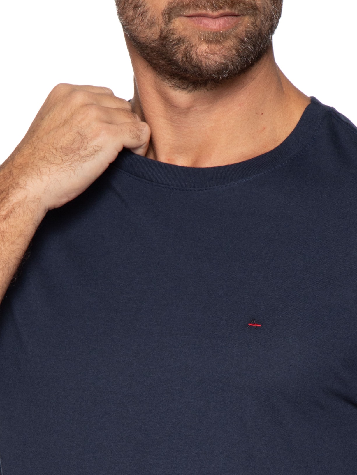 Camiseta Masculina Básica Manga Curta Azul Aramis