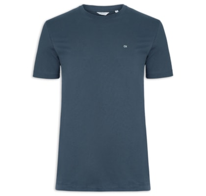 Camiseta Masculina Básica Meia Malha - Azul