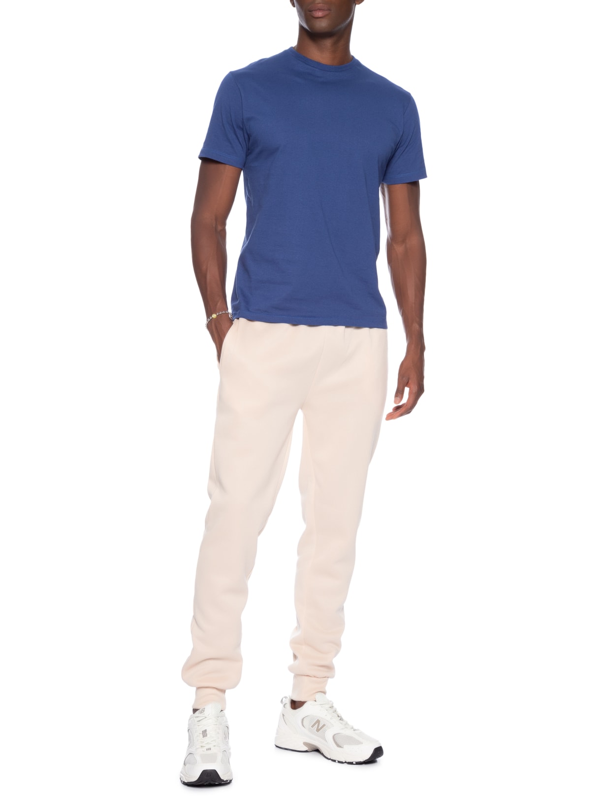 Camiseta Masculina Básica Modelo Slim Azul Basiq Men