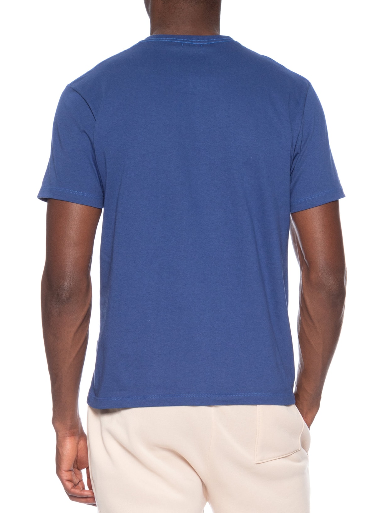 Camiseta Masculina Básica Modelo Slim Azul Basiq Men