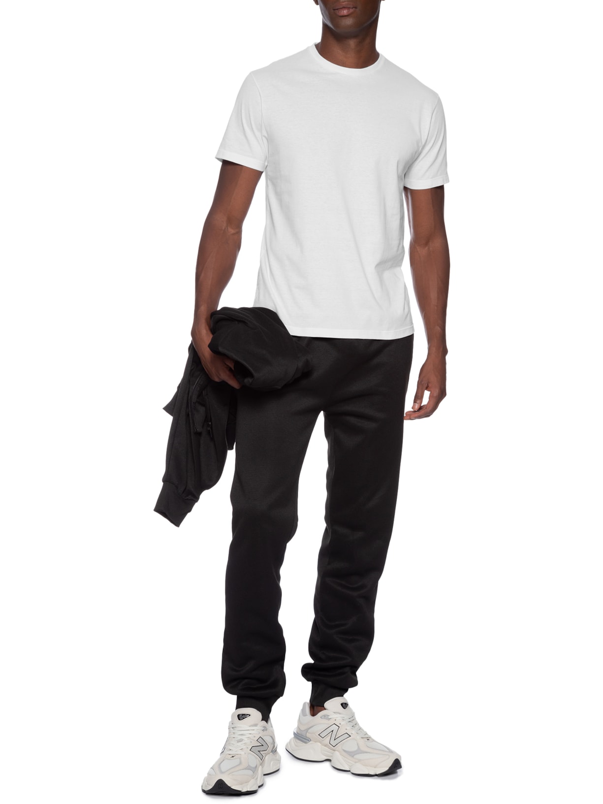 Camiseta Masculina Básica Modelo Slim Branco Basiq Men