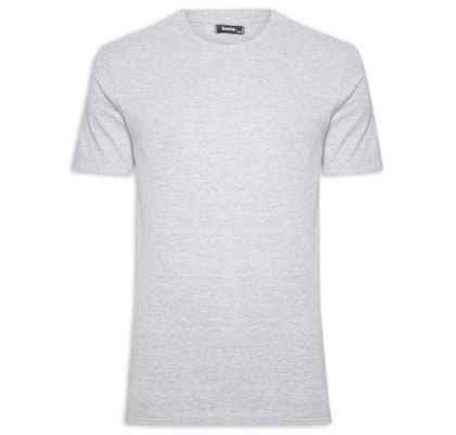 Camiseta Masculina Básica Modelo Slim - Cinza