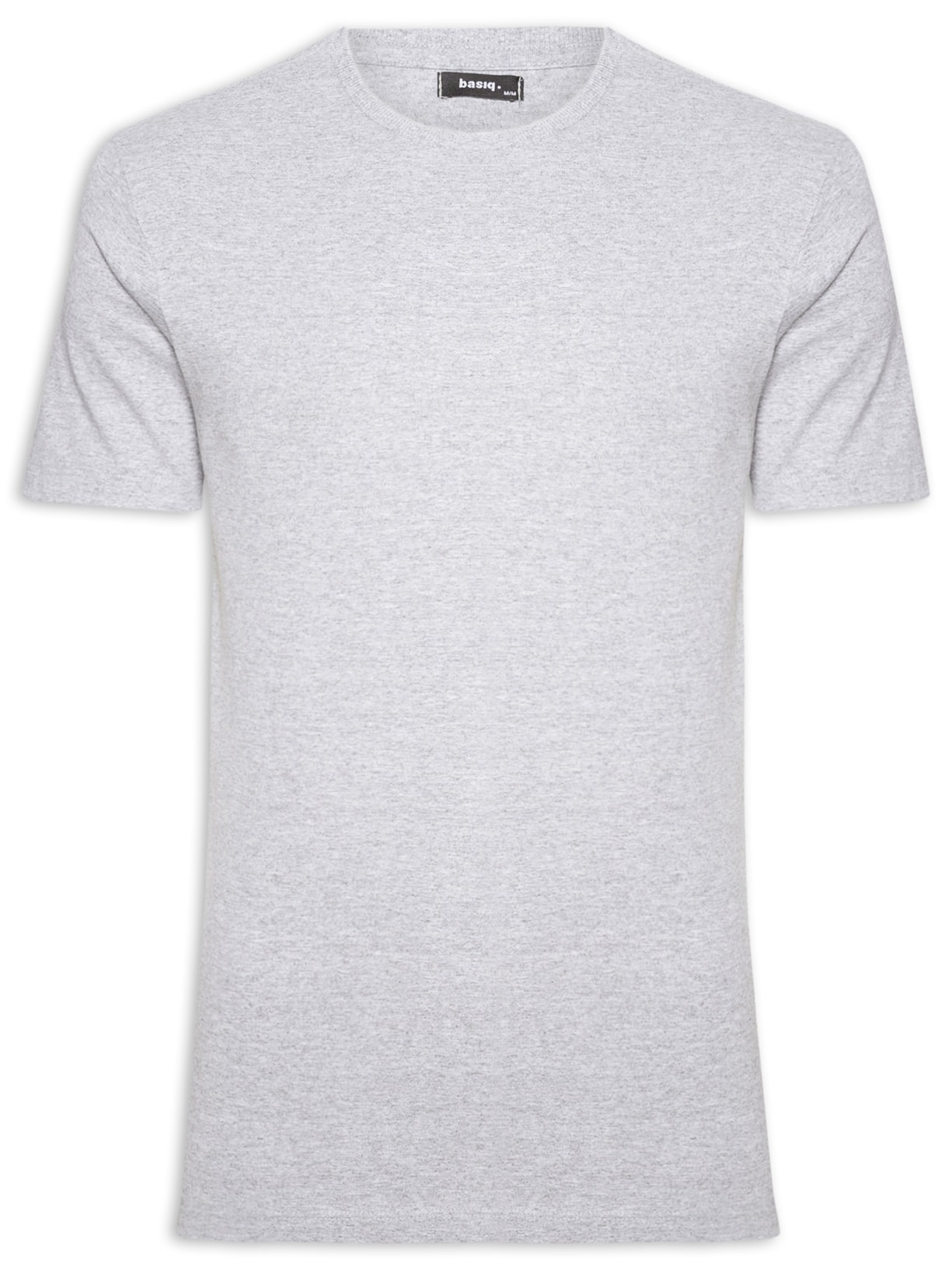 Camiseta Masculina Básica Modelo Slim - Cinza