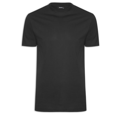 Camiseta Masculina Básica Modelo Slim - Preto