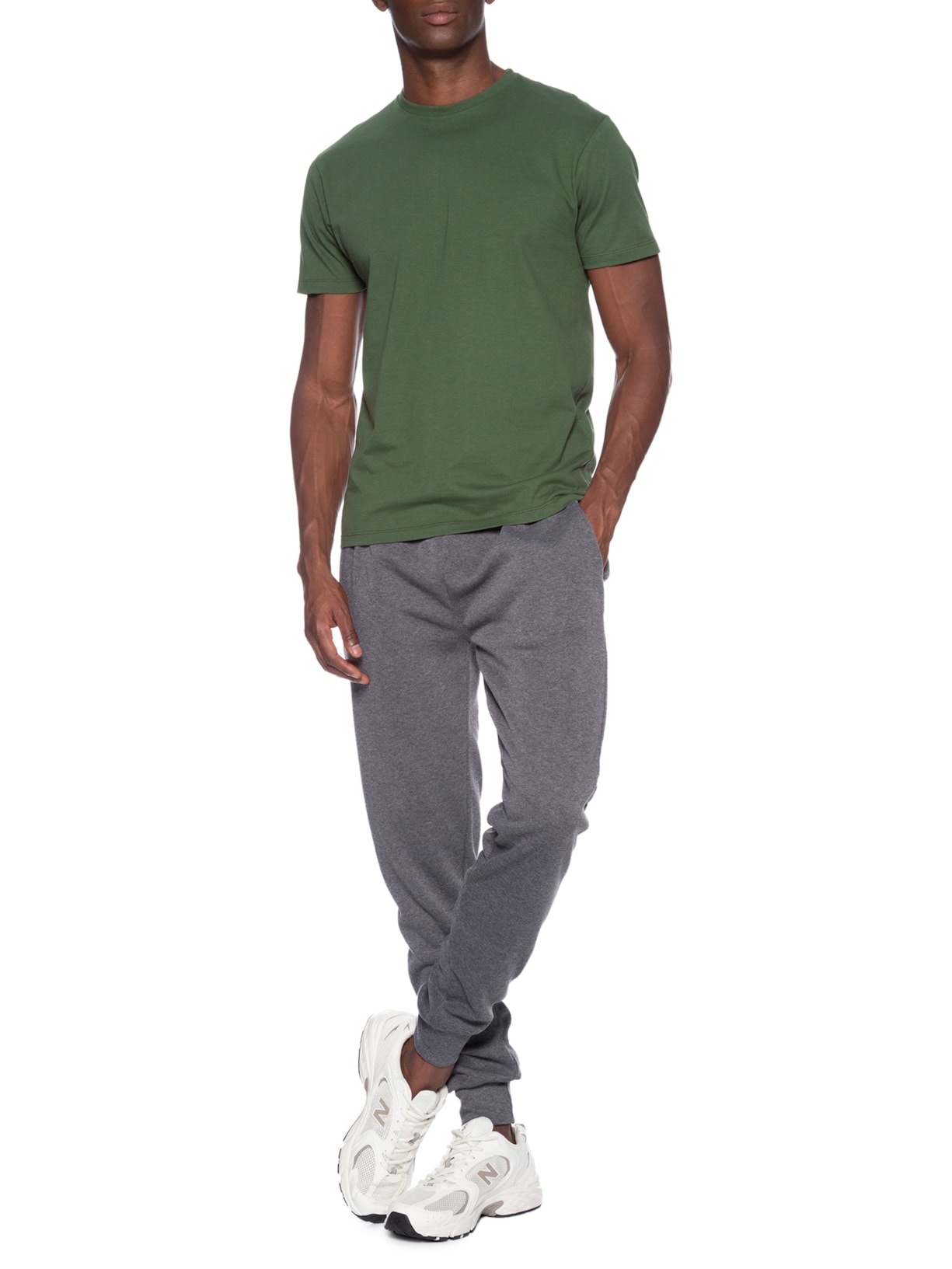 Camiseta Masculina Básica Modelo Slim Verde Basiq Men