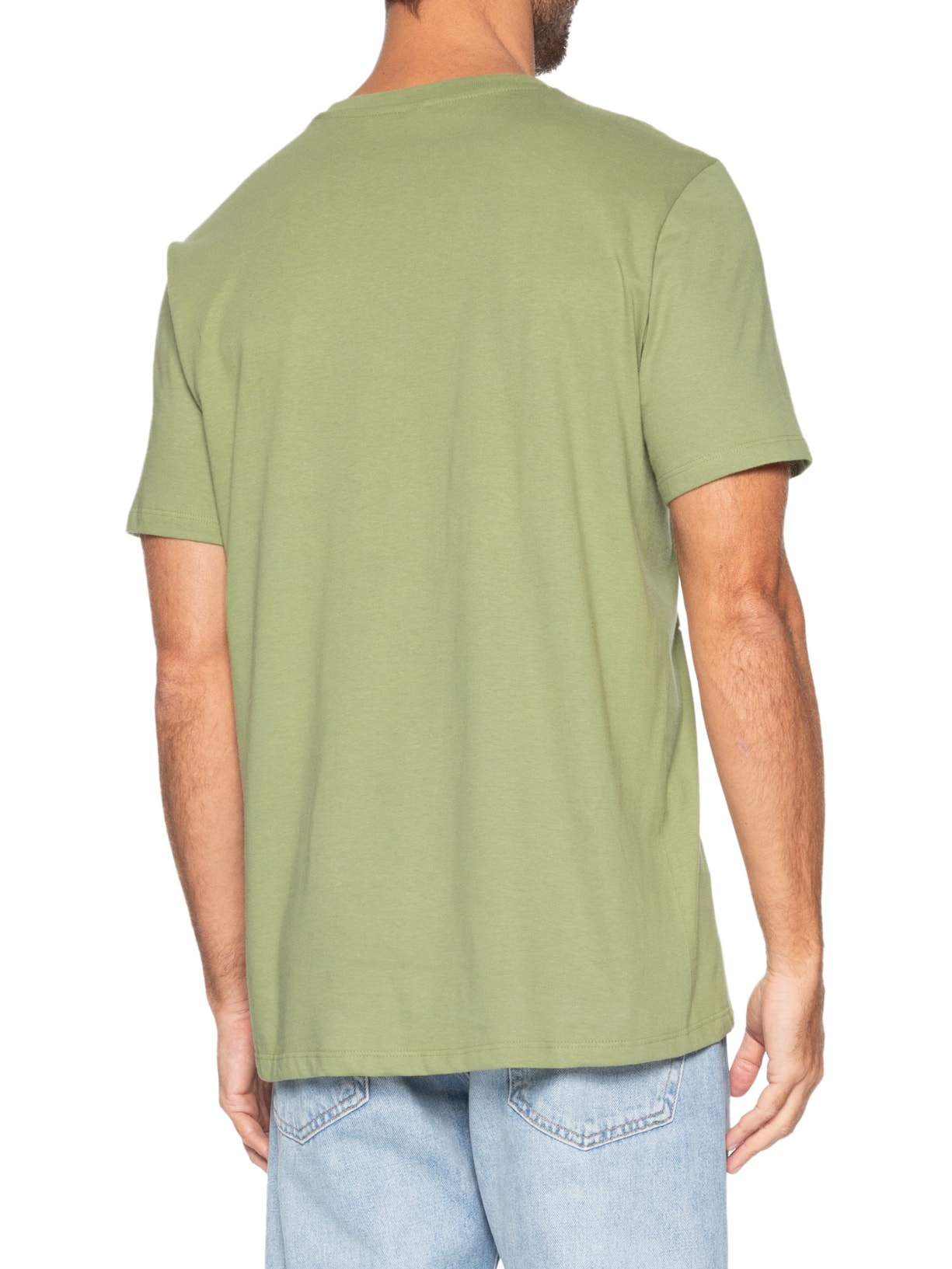 Camiseta Masculina Básica Peixe Bordado Verde Hering