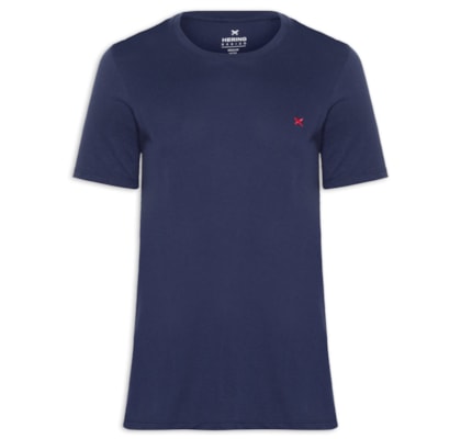 Camiseta Masculina Básica Peixe Bordado World - Azul