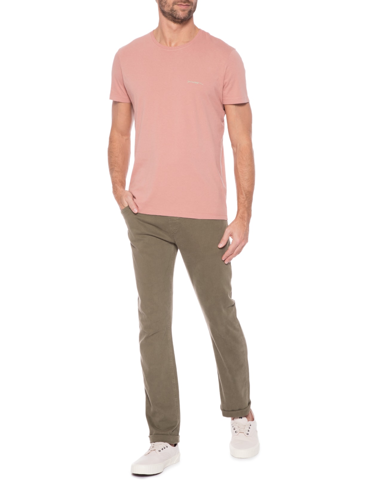 Camiseta Masculina Básica Pine Rosa Pineapple