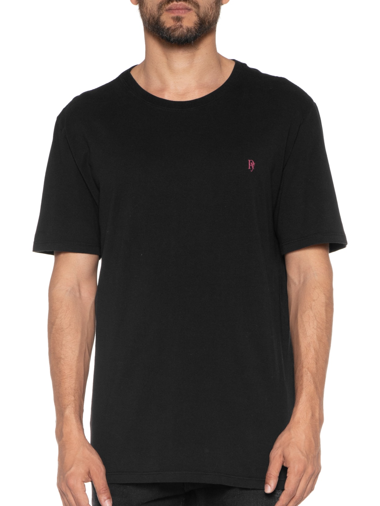 Camiseta Masculina Básica Preto Purple Yellow