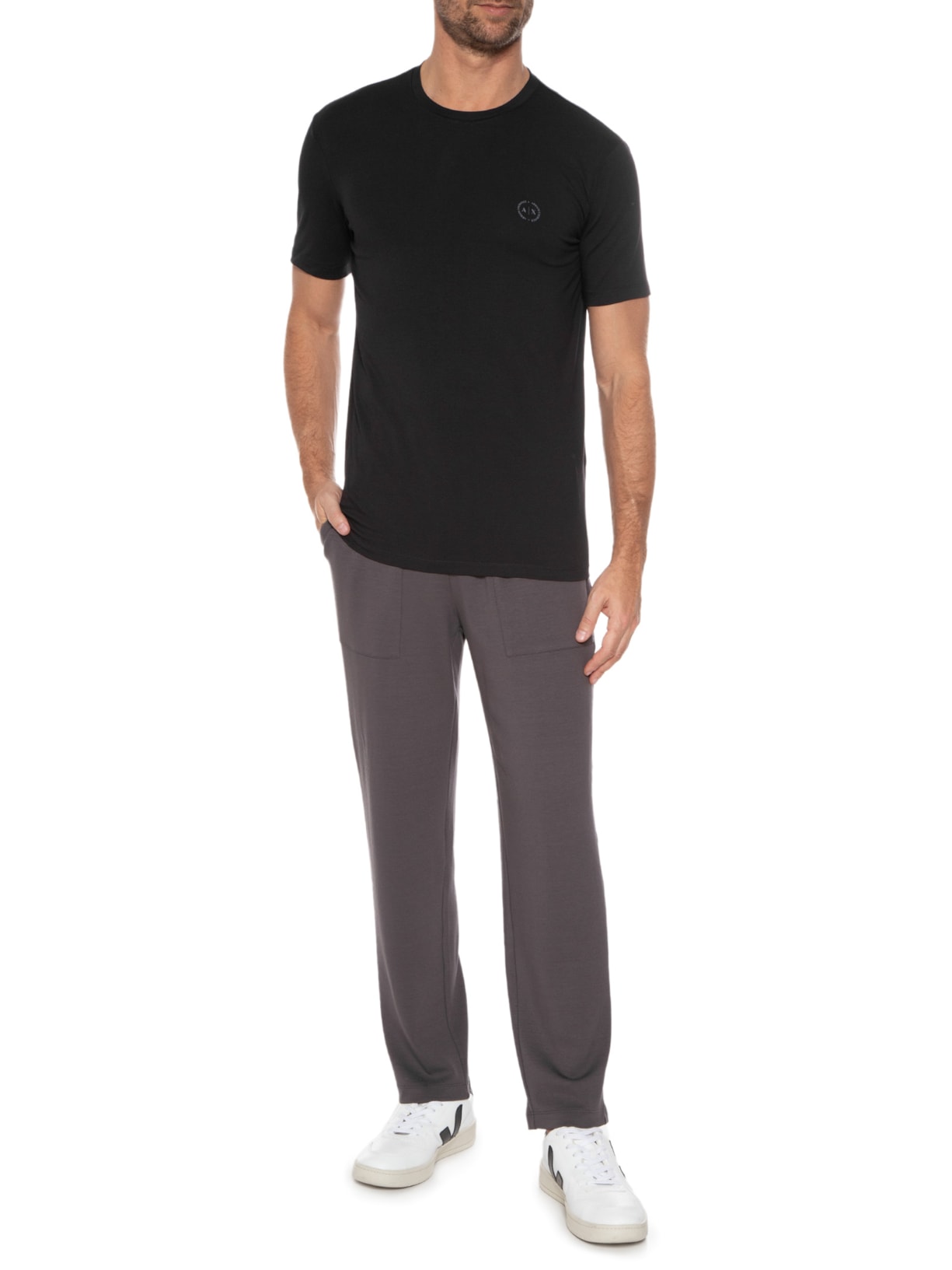 Camiseta Masculina Básica Preto Armani Exchange