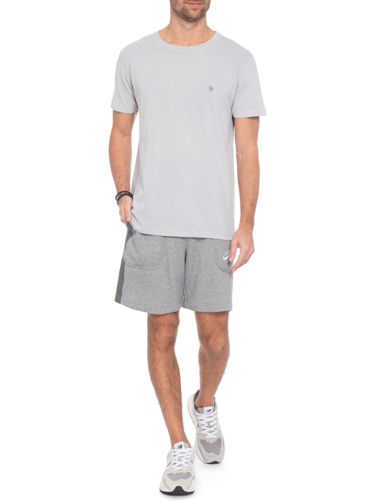 Camiseta Masculina Básica Py Cinza Purple Yellow