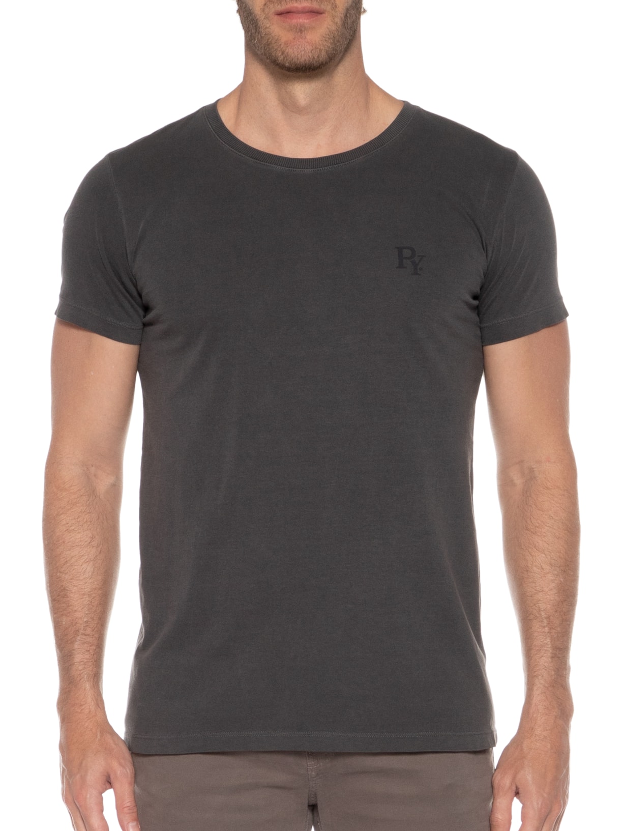 Camiseta Masculina Básica Py Cinza Purple Yellow