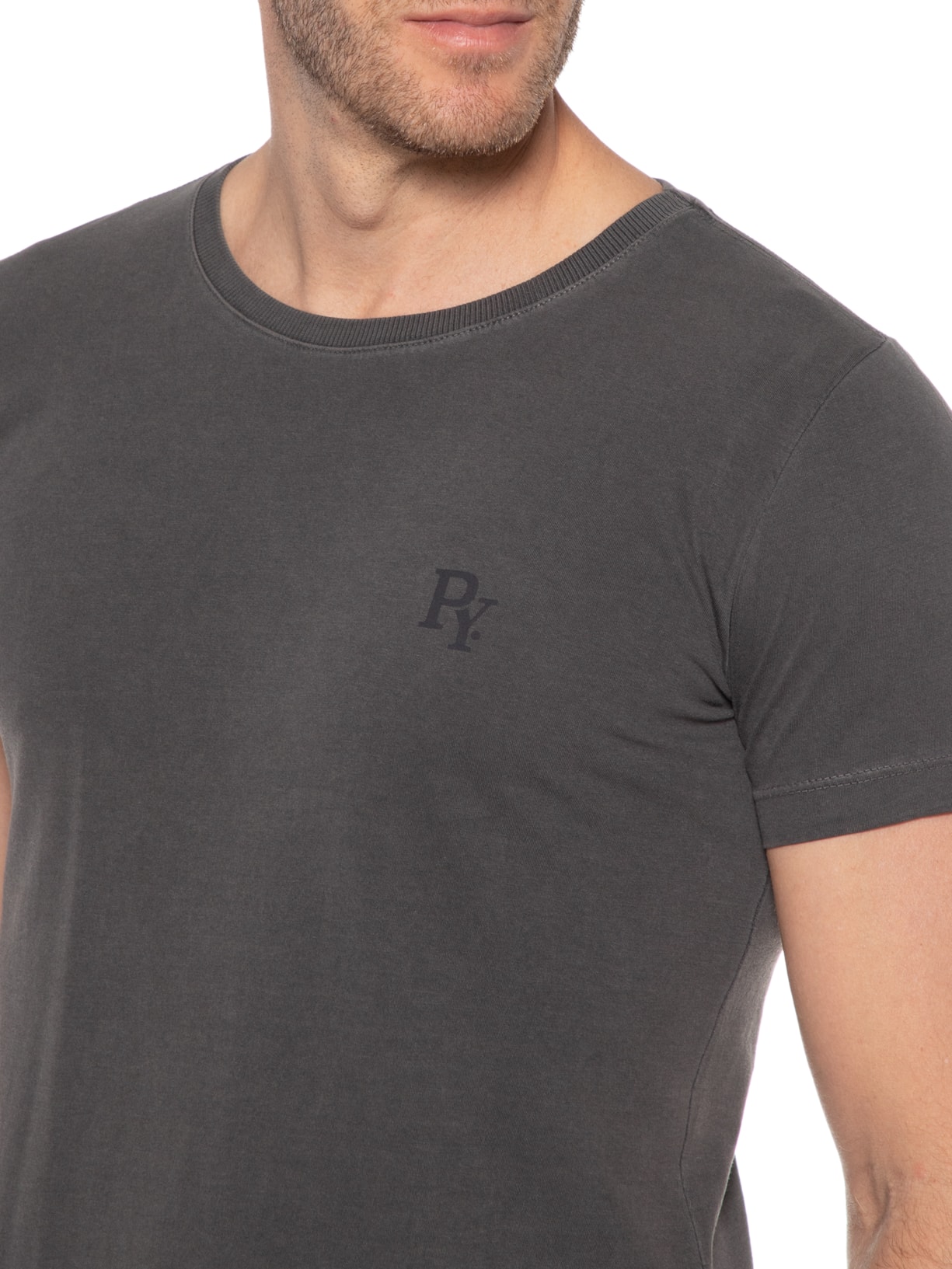 Camiseta Masculina Básica Py Cinza Purple Yellow