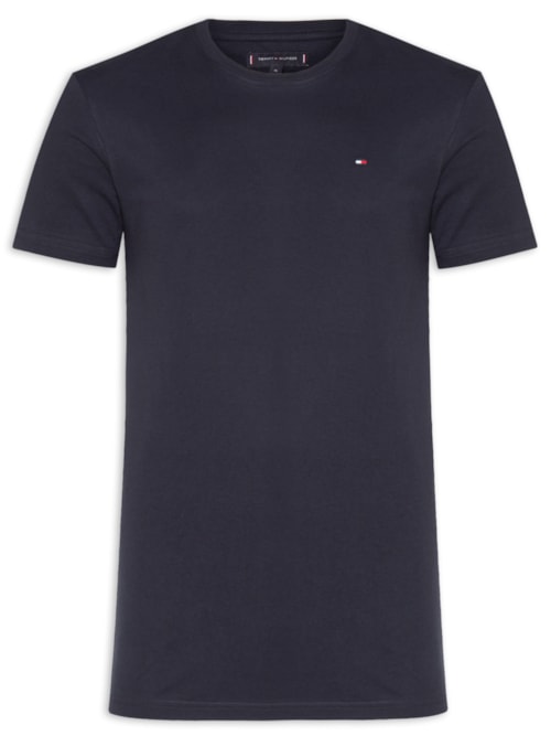 Camiseta Masculina Básica Regular Fit Em Algodão - Azul