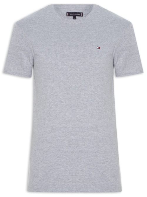 Camiseta Masculina Básica Regular Fit Em Algodão - Cinza