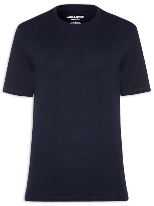 Camiseta Masculina Básica Regular Fit Em Algodão Orgânico - Azul