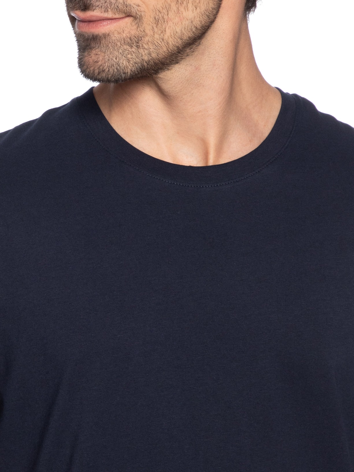 Camiseta Masculina Básica Regular Fit Em Algodão Orgânico Azul Jack & Jones