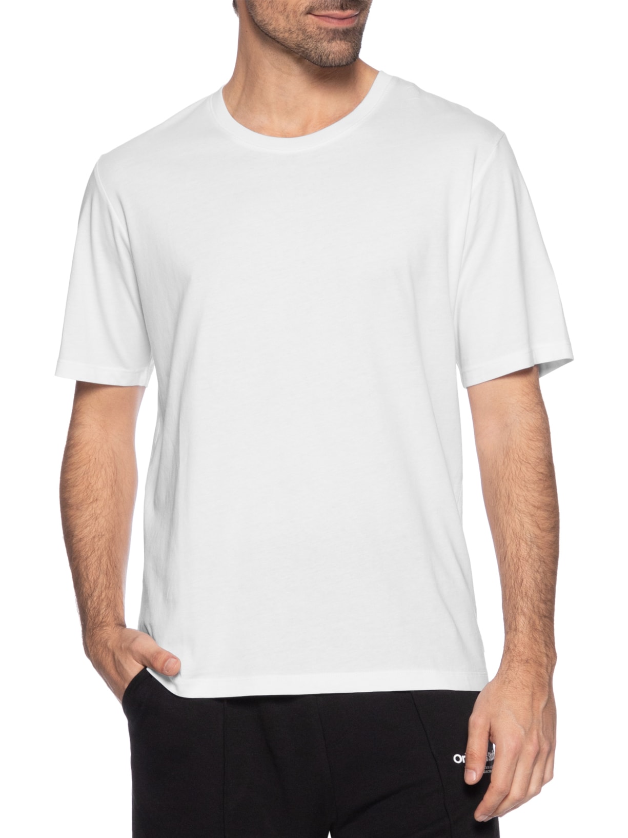 Camiseta Masculina Básica Regular Fit Em Algodão Orgânico Branco Jack & Jones