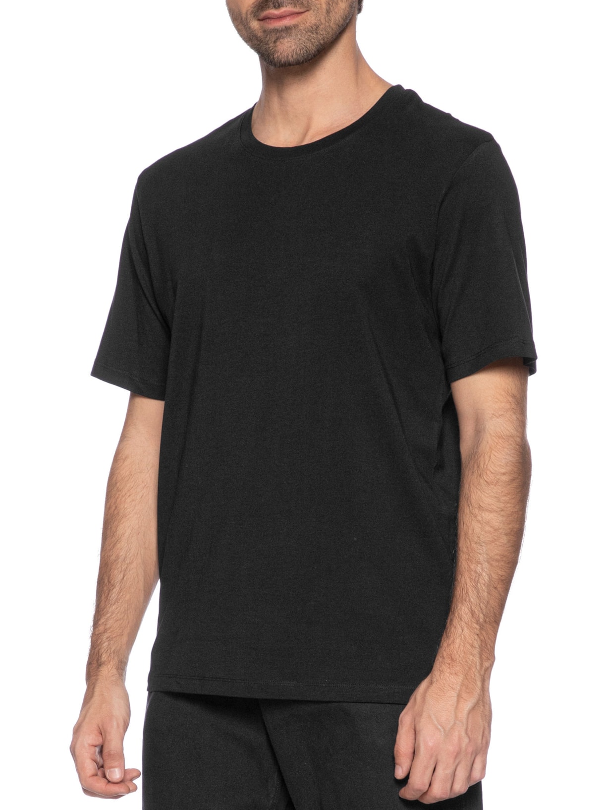 Camiseta Masculina Básica Regular Fit Em Algodão Orgânico Preto Jack & Jones