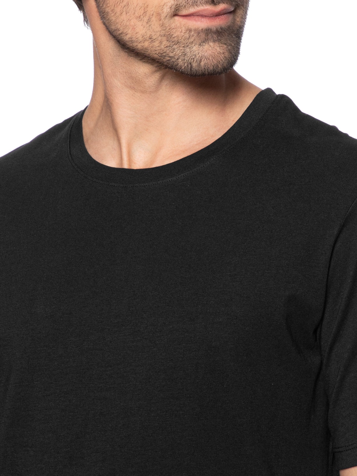 Camiseta Masculina Básica Regular Fit Em Algodão Orgânico Preto Jack & Jones