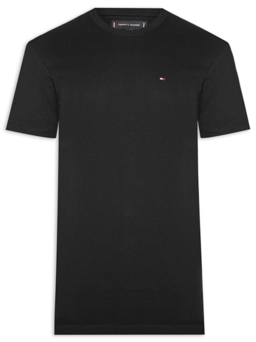 Camiseta Masculina Básica Regular Fit Em Algodão - Preto