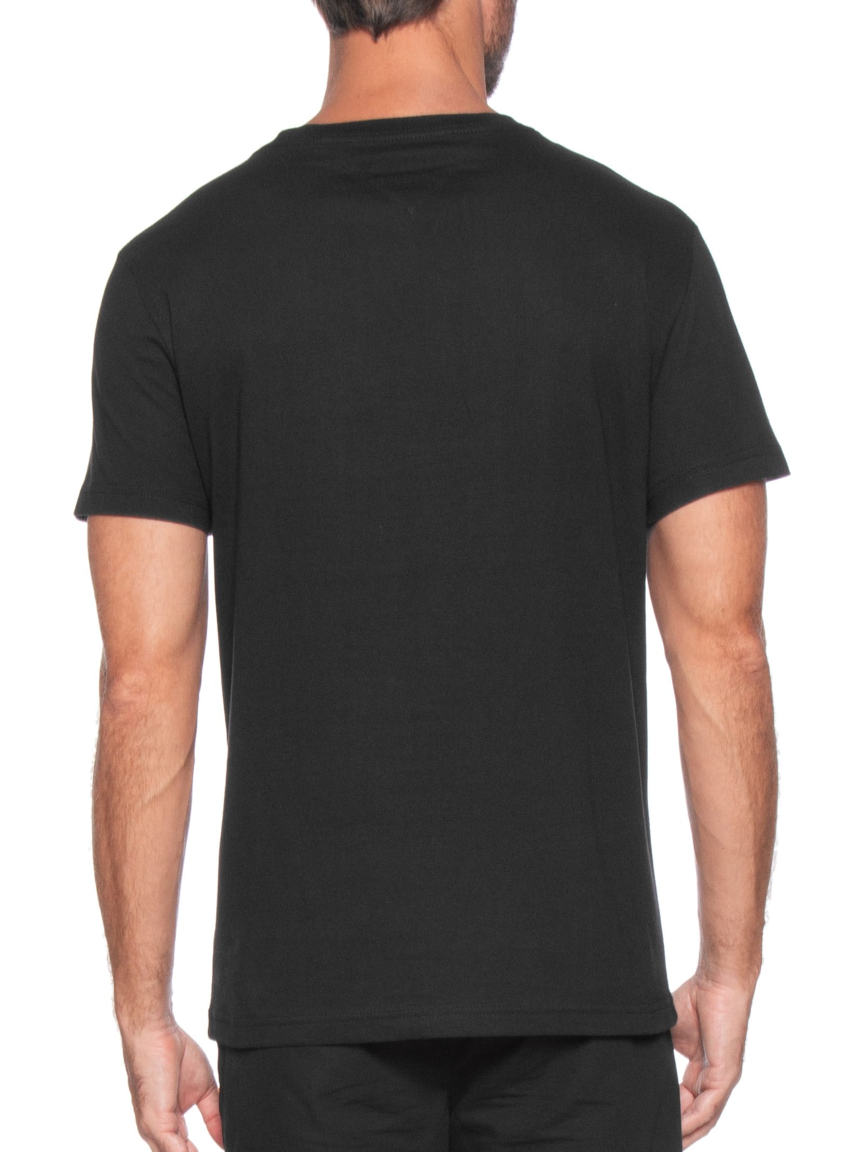 Camiseta Masculina Básica Regular Fit Em Algodão Preto Tommy Hilfiger