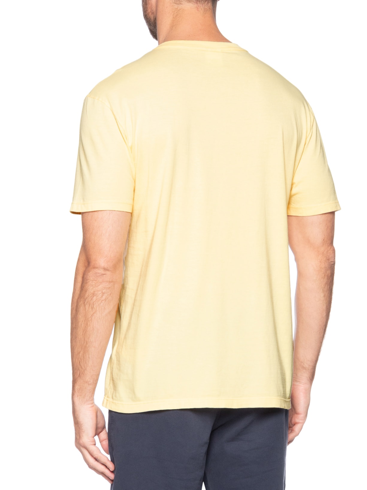 Camiseta Masculina Básica Regular Fit Linear Chest Em Algodão Amarelo Tommy Jeans