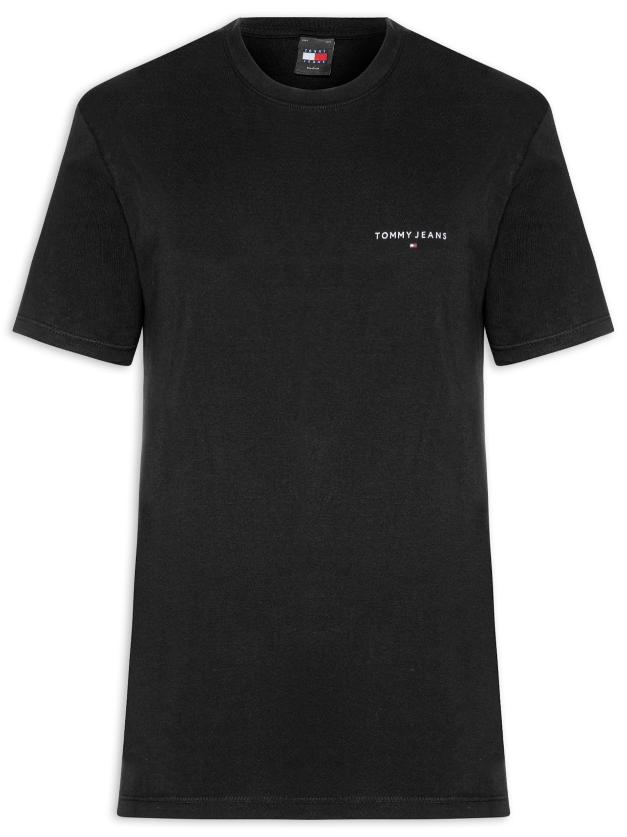 Camiseta Masculina Básica Regular Fit Linear Chest - Preto