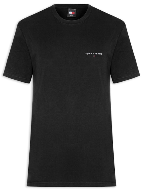 Camiseta Masculina Básica Regular Fit Linear Chest - Preto