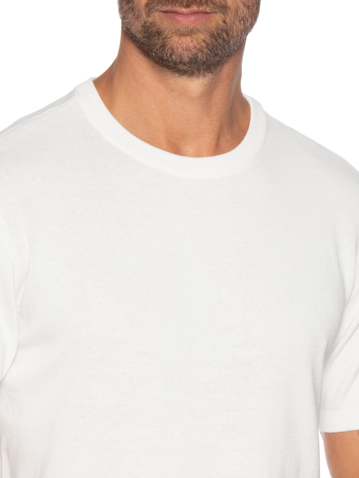 Camiseta Masculina Básica Regular Fit  Off White Hering