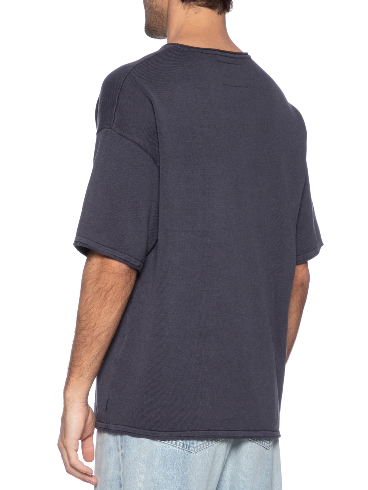 Camiseta Masculina Básica Relaxed Fit Com Bolso Azul Jack & Jones