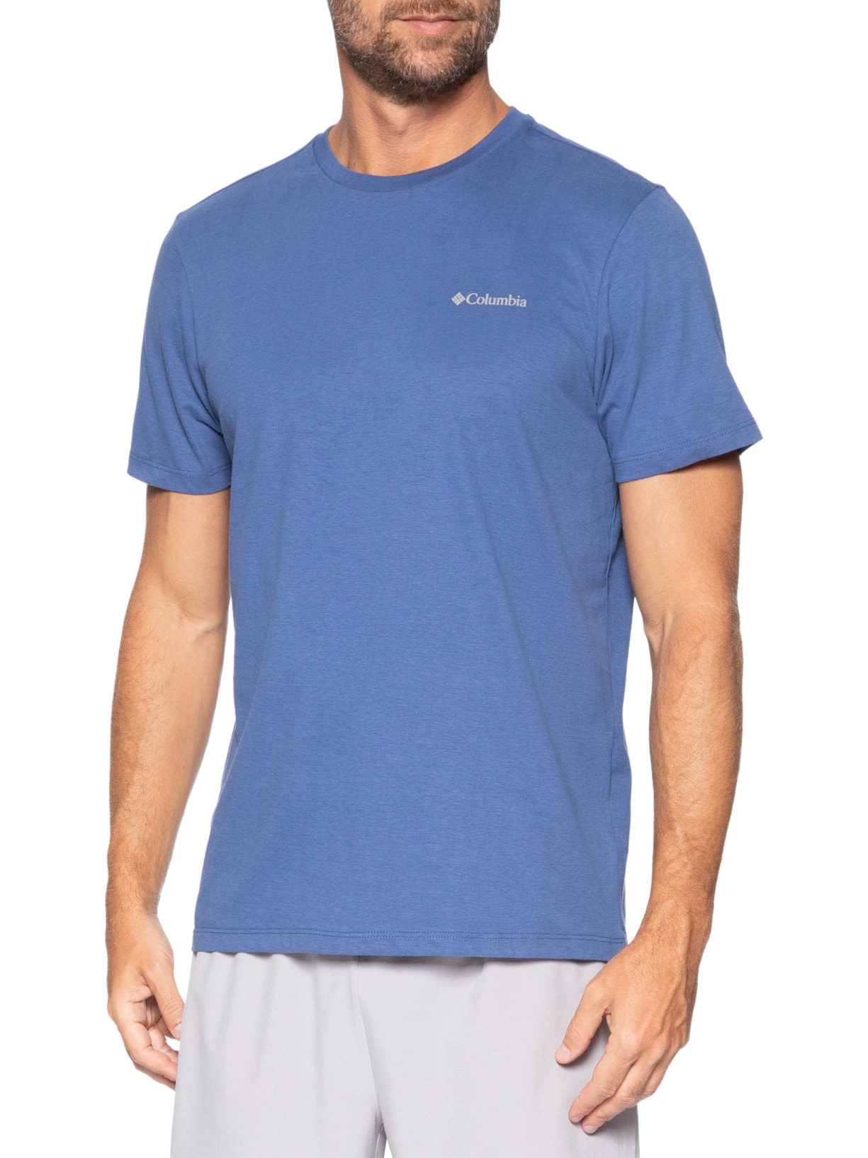 Camiseta Masculina Básica Silk Azul Columbia