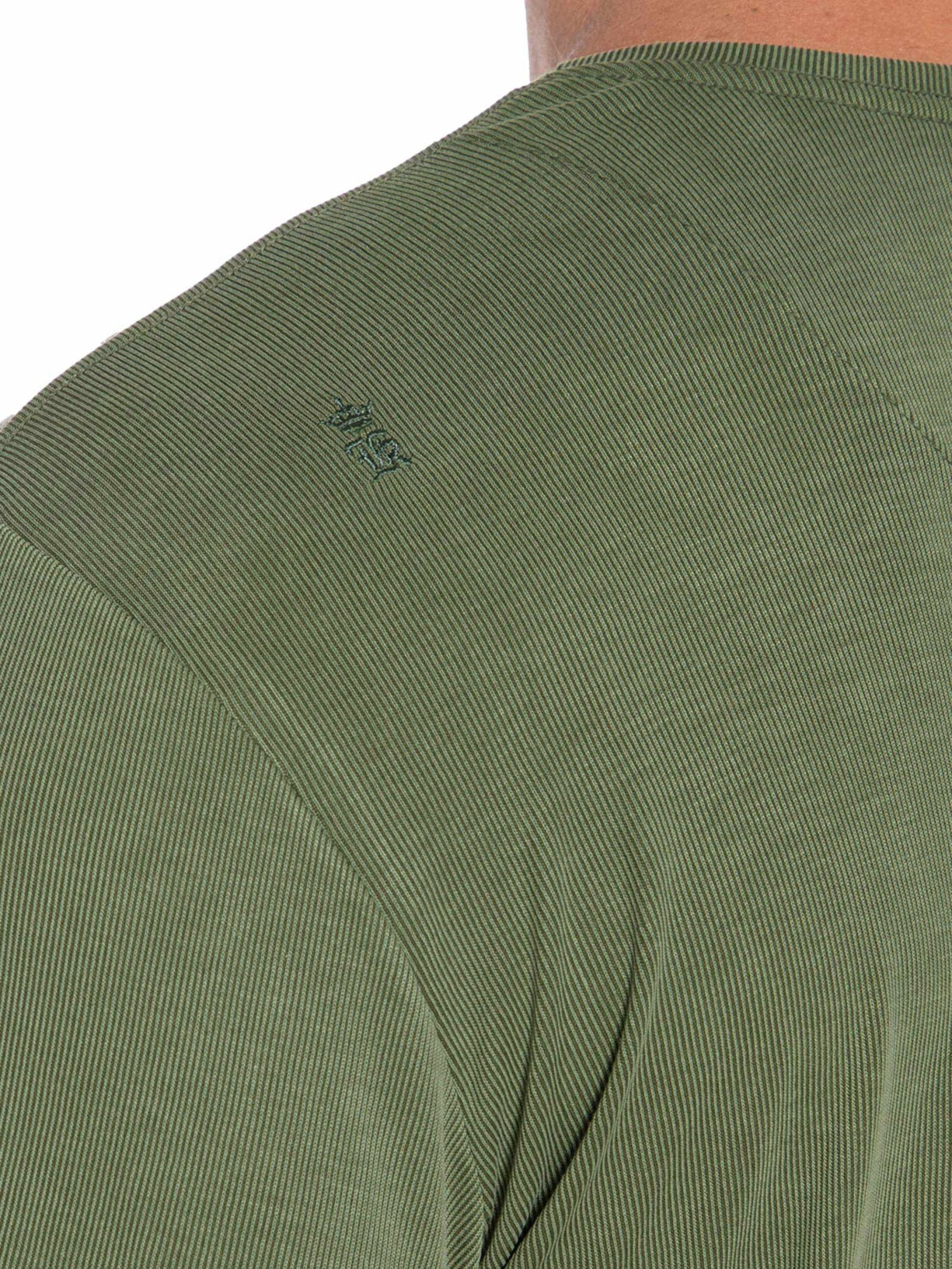 Camiseta Masculina Básica Slim Canelado Gola Careca Verde Sergio K