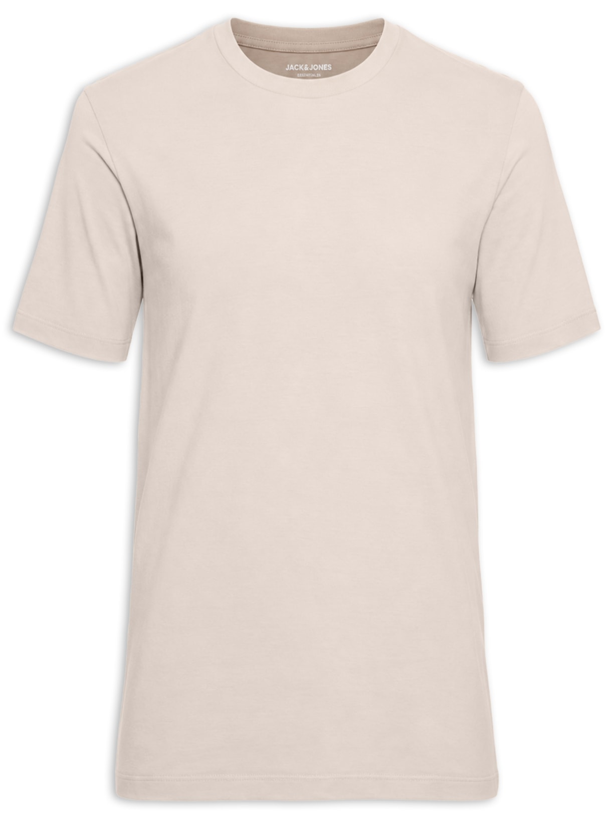 Camiseta Masculina Básica Slim Fit Algodão Orgânico Bege Jack & Jones