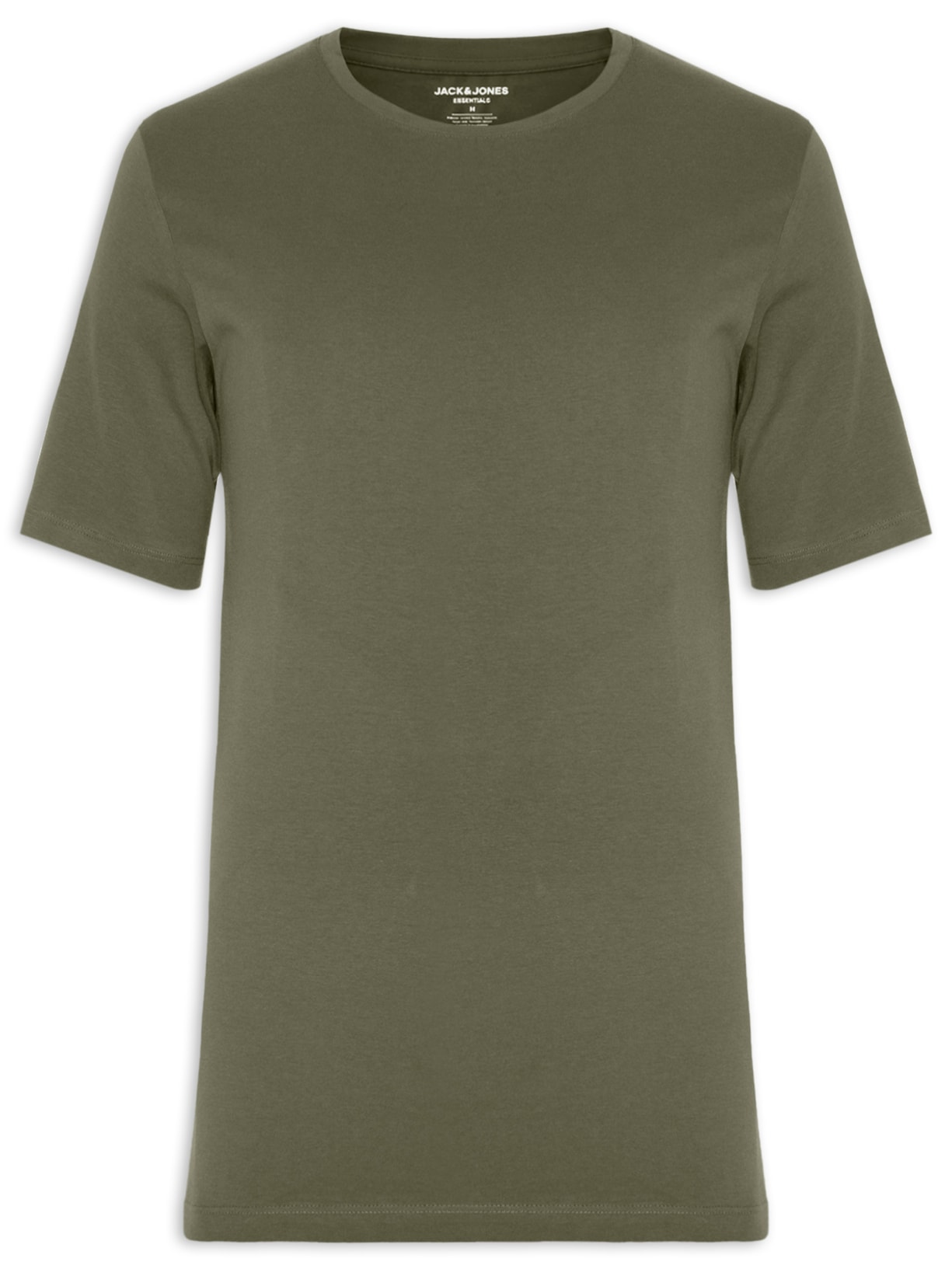 Camiseta Masculina Básica Slim Fit Algodão Orgânico Verde Jack & Jones