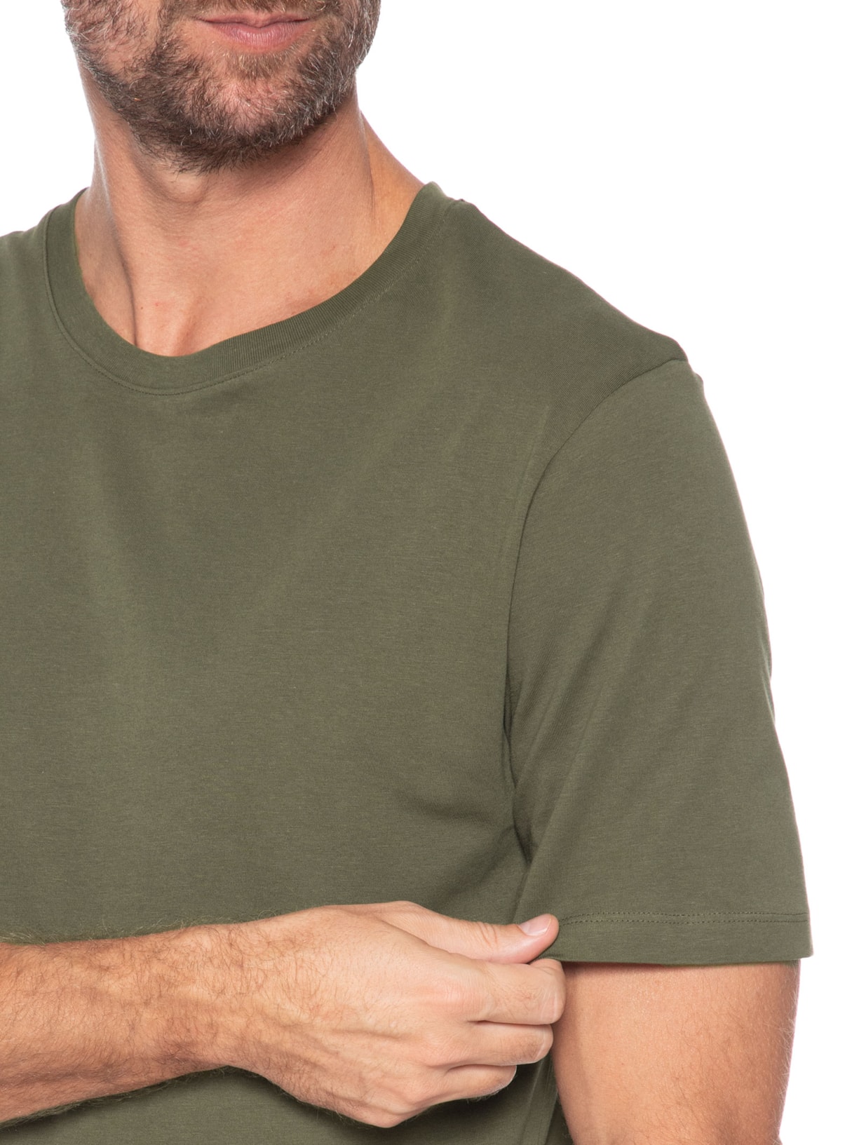 Camiseta Masculina Básica Slim Fit Algodão Orgânico Verde Jack & Jones