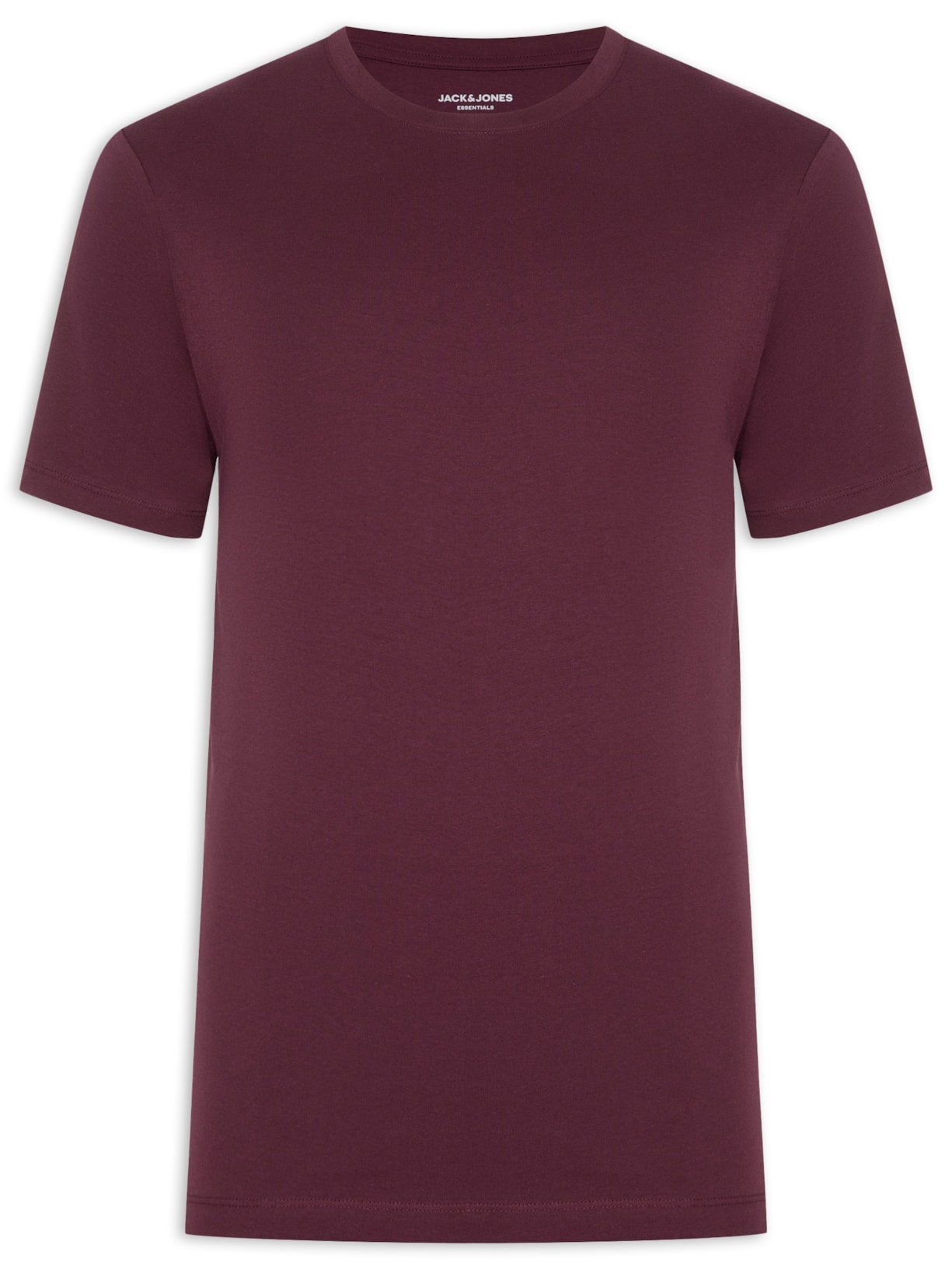 Camiseta Masculina Básica Slim Fit Algodão Orgânico Vermelho Jack & Jones