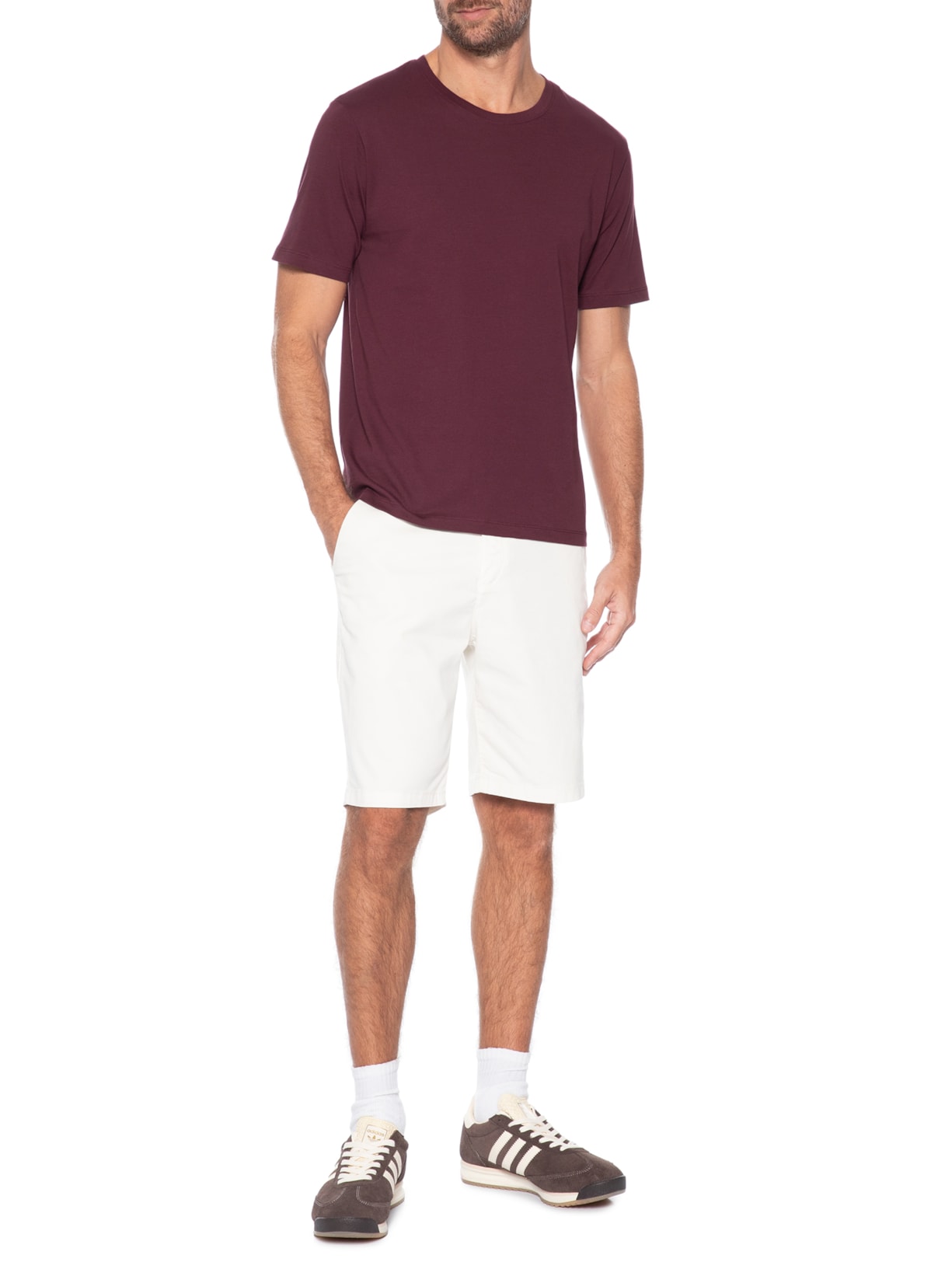Camiseta Masculina Básica Slim Fit Algodão Orgânico Vermelho Jack & Jones