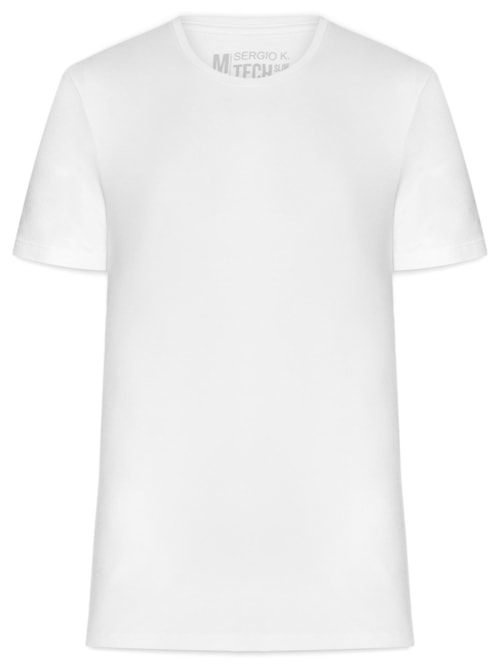 Camiseta Masculina Básica Slim Tech - Branco