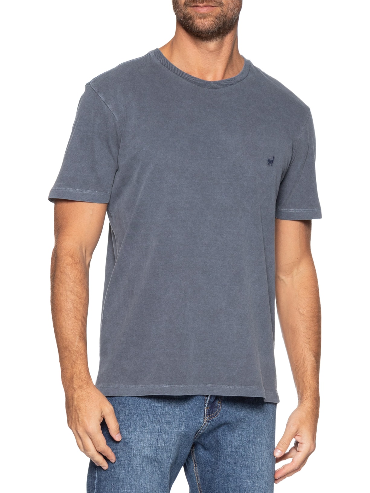 Camiseta Masculina Básica Stone Azul Zapalla