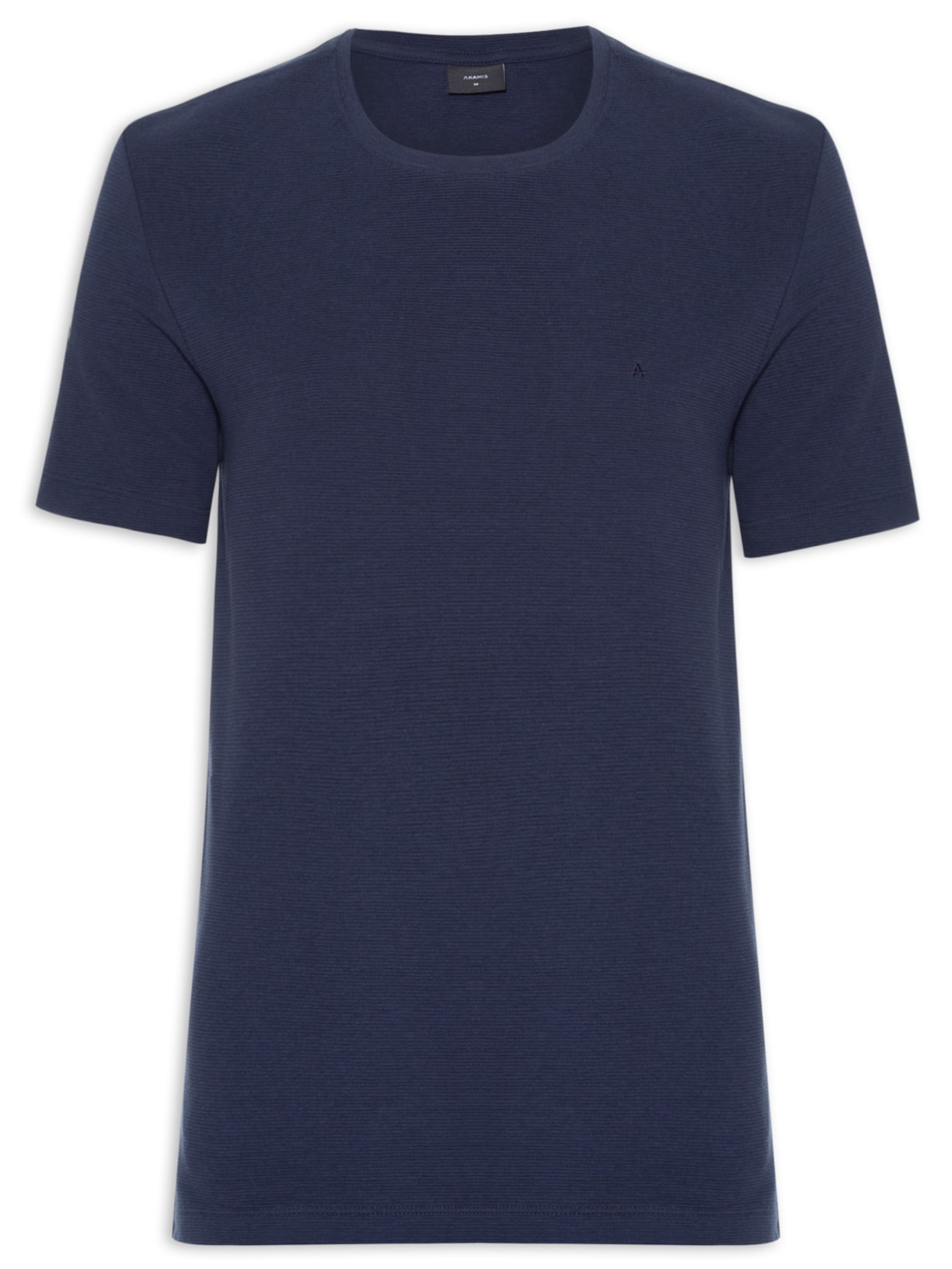 Camiseta Masculina Básica Textura Ottoman - Azul