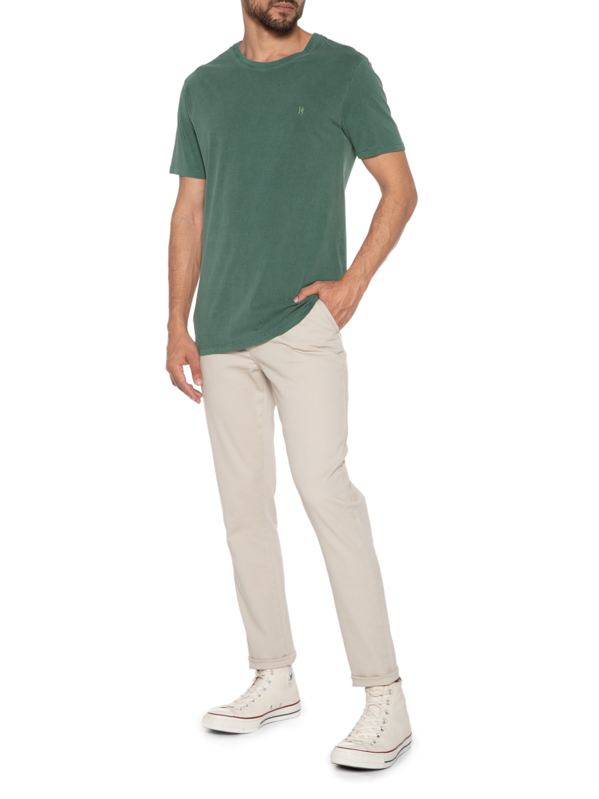 Camiseta Masculina Básica Verde Purple Yellow